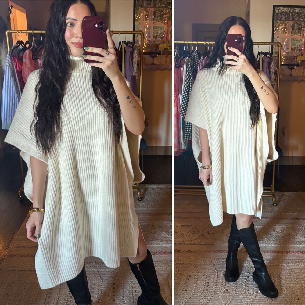 NEW H&M Oversized Wool Knit Tunic Sweater Dress